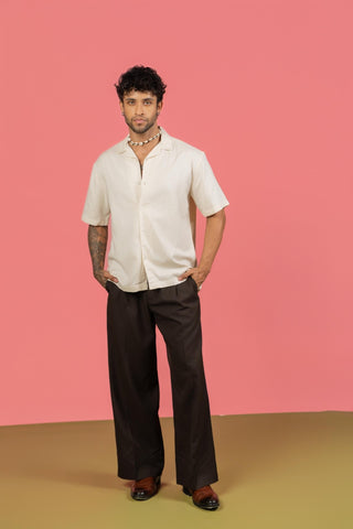 Off-White Half Sleeve Cuban Collar Shirt – Loose Fit