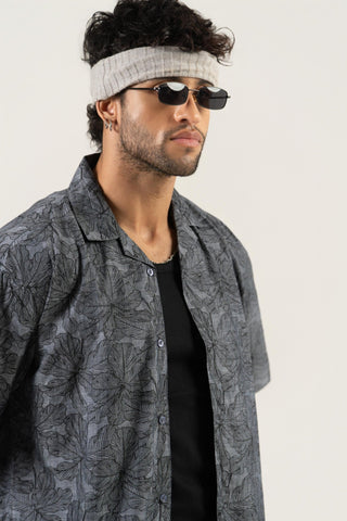 Men’s Printed Cuban Collar Shirt – Loose Fit Short Sleeve Summer Essential