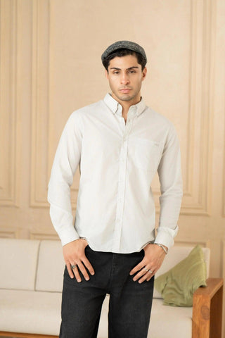 Minus One Men’s Grey Checkered Organic Cotton Shirt – Button-Down Collar | Regular Fit Minus One