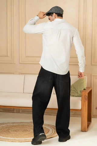 Minus One Men’s Grey Checkered Organic Cotton Shirt – Button-Down Collar | Regular Fit Minus One