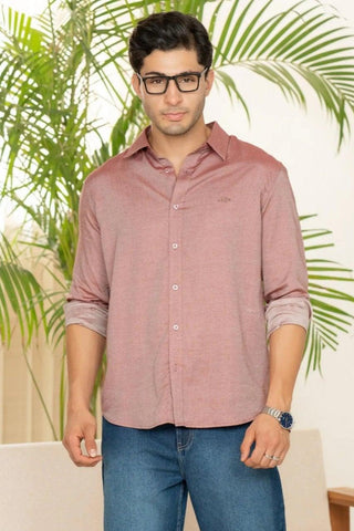Minus One Men’s Red Tencel Shirt – Regular Fit Minus One