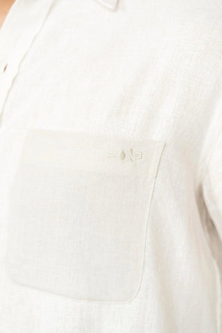 Minus One Men's White Linen Blend Shirt – Regular Fit Minus One