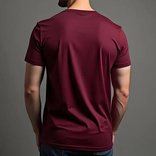 Supima Cotton Crew Neck T-Shirt - Maroon Minus One