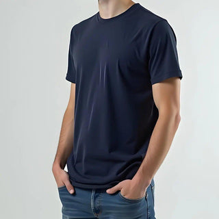 Supima Cotton Crew Neck T-Shirt  - Navy Minus One