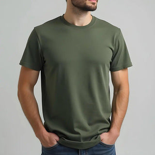 Supima Cotton Crew Neck T-Shirt - Olive Minus One