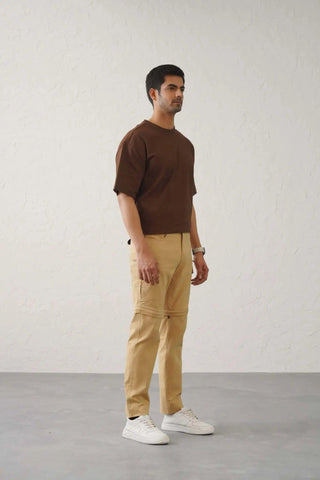 The Regular Fit Detachable Cargo Pants - Khaki Minus One