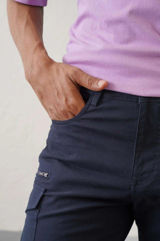 The Regular Fit Detachable Cargo Pants - Navy Minus One