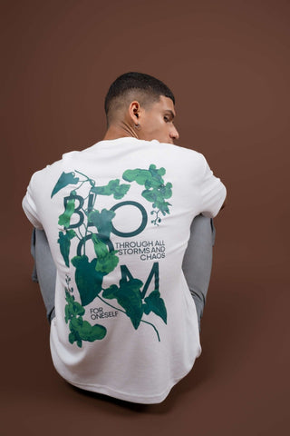 Bloom Printed Oversized Tee – White - Gimaq - The magic shuffle!