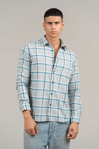 Blue Checked Cotton Shirt – Regular Fit - Gimaq - The magic shuffle!