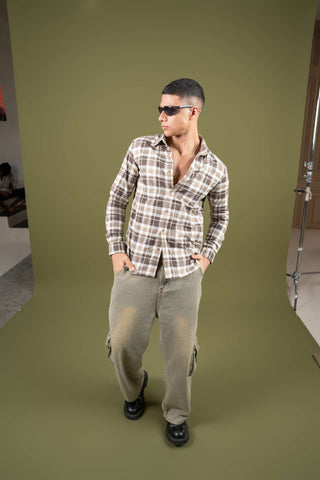 Brown Checked Cotton Shirt – Regular Fit - Gimaq - The magic shuffle!