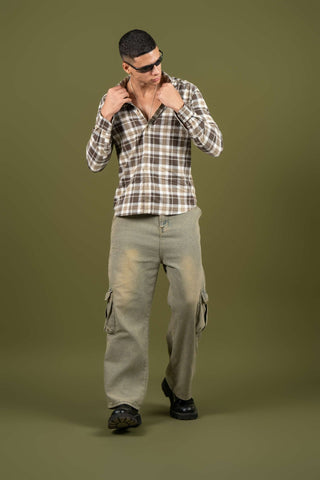 Brown Checked Cotton Shirt – Regular Fit - Gimaq - The magic shuffle!