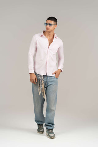 Light Pink Full Sleeve Cotton Shirt – Regular Fit - Gimaq - The magic shuffle!