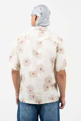 Off - White Floral Cuban Collar Shirt – Loose Fit - Gimaq - The magic shuffle!
