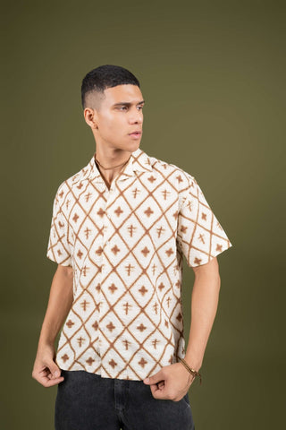 Off - White Printed Cuban Collar Shirt – Loose Fit - Gimaq - The magic shuffle!