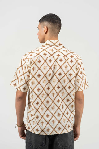 Off - White Printed Cuban Collar Shirt – Loose Fit - Gimaq - The magic shuffle!