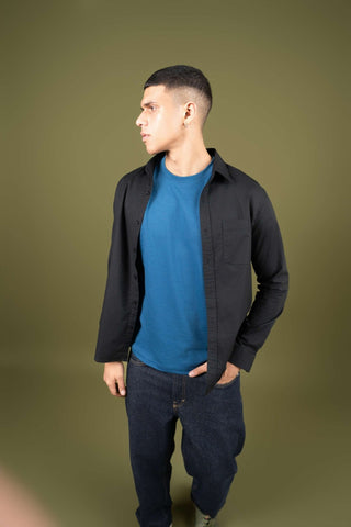 Oxford Black Cotton Shirt – Regular Fit - Gimaq - The magic shuffle!