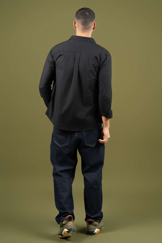 Oxford Black Cotton Shirt – Regular Fit - Gimaq - The magic shuffle!