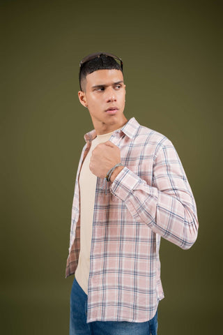 Pink Checked Cotton Shirt – Regular Fit - Gimaq - The magic shuffle!