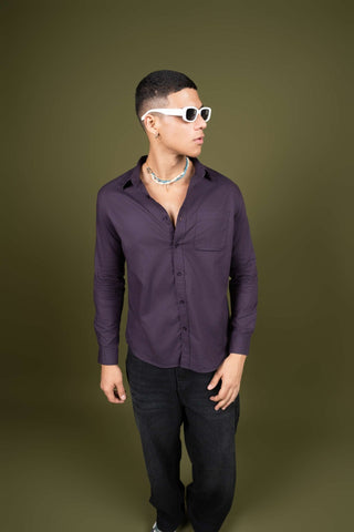 Purple Full Sleeve Cotton Shirt – Regular Fit - Gimaq - The magic shuffle!