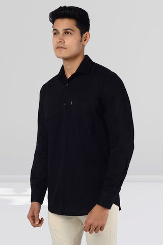 Slim Fit Full Sleeves Shirt - Black - Gimaq - The magic shuffle!