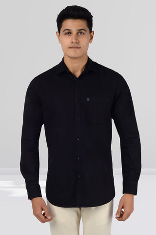 Slim Fit Full Sleeves Shirt - Black - Gimaq - The magic shuffle!