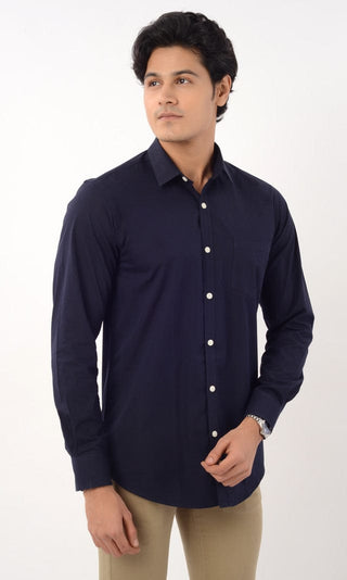 Slim Fit Full Sleeves Shirt - Dark Navy - Gimaq - The magic shuffle!