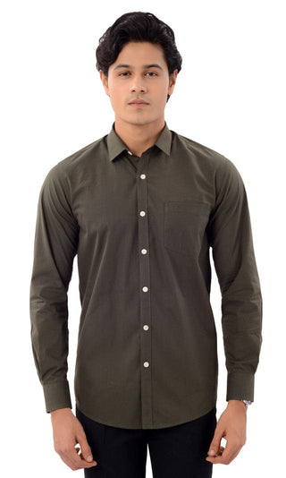 Slim Fit Full Sleeves Shirt - Green - Gimaq - The magic shuffle!