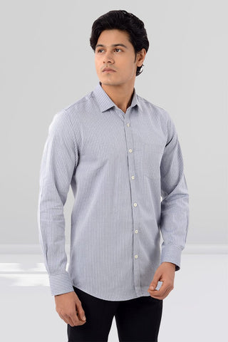 Slim Fit Full Sleeves Shirt - Light Grey - Gimaq - The magic shuffle!
