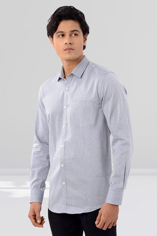 Slim Fit Full Sleeves Shirt - Light Grey - Gimaq - The magic shuffle!