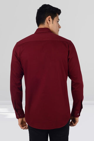 Slim Fit Full Sleeves Shirt - Maroon - Gimaq - The magic shuffle!