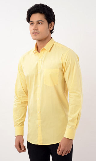 Slim Fit Full Sleeves Shirt - Yellow - Gimaq - The magic shuffle!
