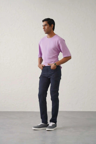 The Slim Fit Detachable Cargo Pants - Navy Minus One
