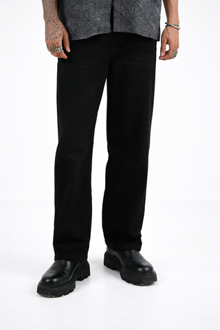 Straight fit Denim- Charcoal Black