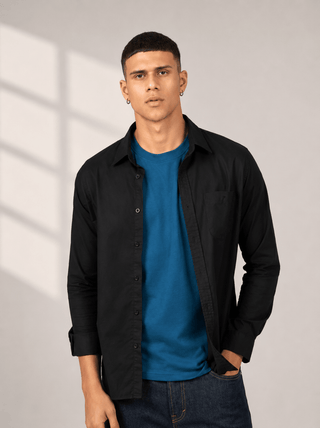 Oxford Black Cotton Shirt – Regular Fit