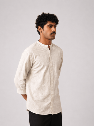 Solid Yellow Cotton Shirt – Regular Fit, Full Sleeves