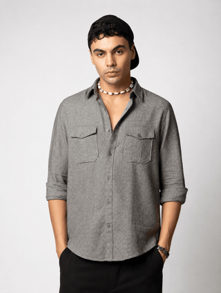 Full Sleeve Safari Shirt – Grey