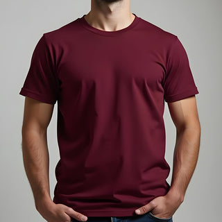 Supima Cotton Crew Neck T-Shirt - Maroon