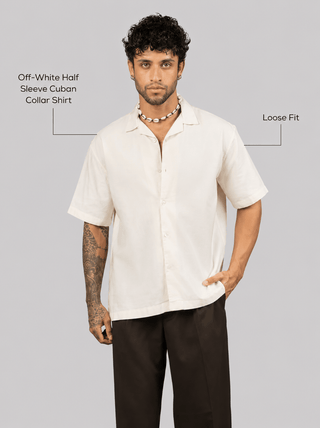 Off-White Half Sleeve Cuban Collar Shirt – Loose Fit