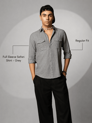 Full Sleeve Safari Shirt – Grey