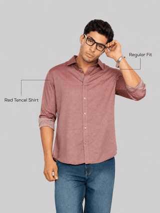 Red Tencel Shirt – Regular Fit