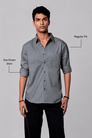 Regular Fit Sea Green Shirt