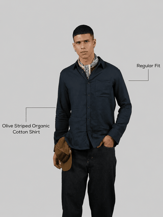 Dark Grey Full Sleeve Cotton Shirt – Regular Fit