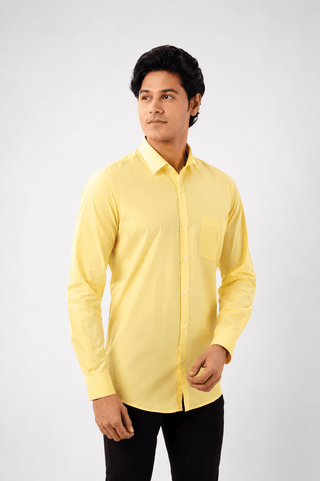 Slim Fit Full Sleeves Shirt-Yellow