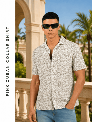 Pink Cuban Collar Shirt – Regular Fit