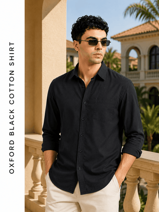 Oxford Black Cotton Shirt – Regular Fit