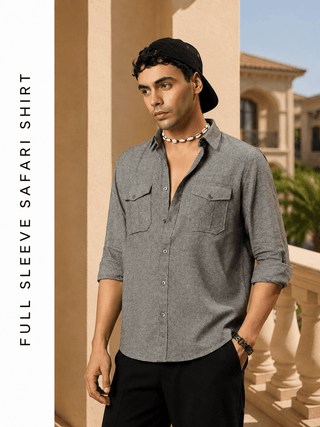Full Sleeve Safari Shirt – Grey