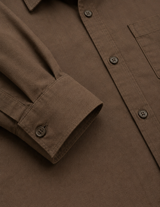 Brown Cotton Shirt – Regular Fit, Full Sleeves