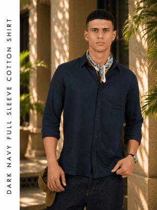 Dark Grey Full Sleeve Cotton Shirt – Regular Fit