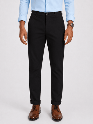 Men's Regular Fit Cotton Trousers Black