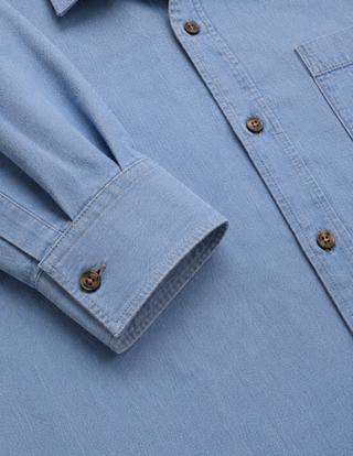 Light Blue Denim Shirt – Regular Fit, Full Sleeves